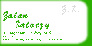 zalan kaloczy business card